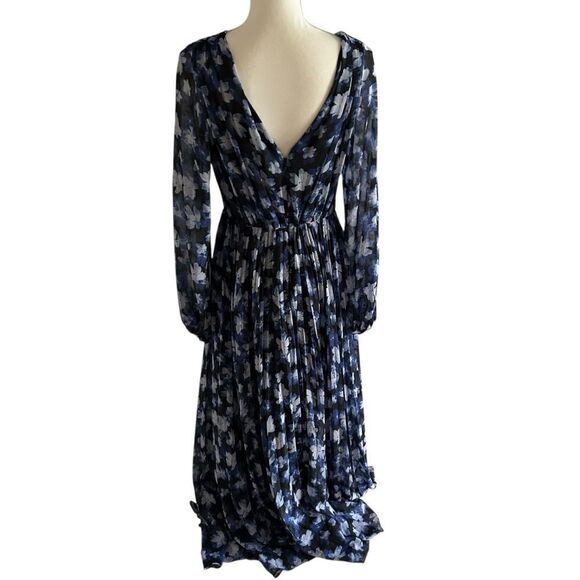 ML Monique Lhuillier Floral Chiffon Dress Gown Size 6 - Picture 4 of 5